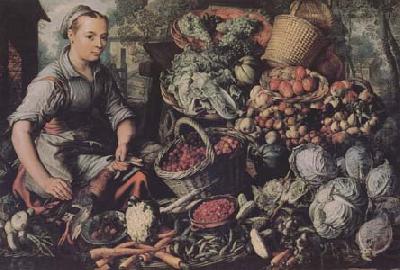 Joachim Beuckelaer Market Woman with Fruit,Vegetables and Poultry (mk14) Spain oil painting art